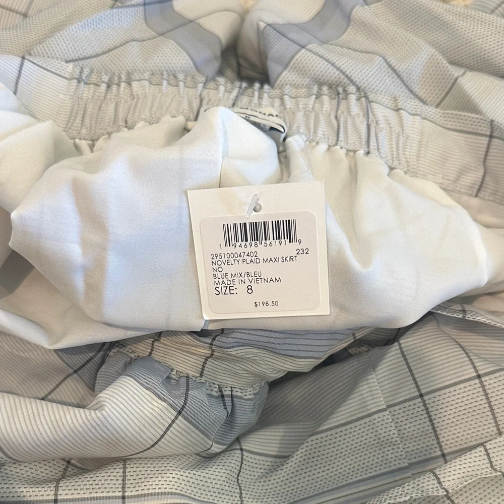 Club Monaco Plaid Maxi Skirt - White and Gray - Picture 4 of 6